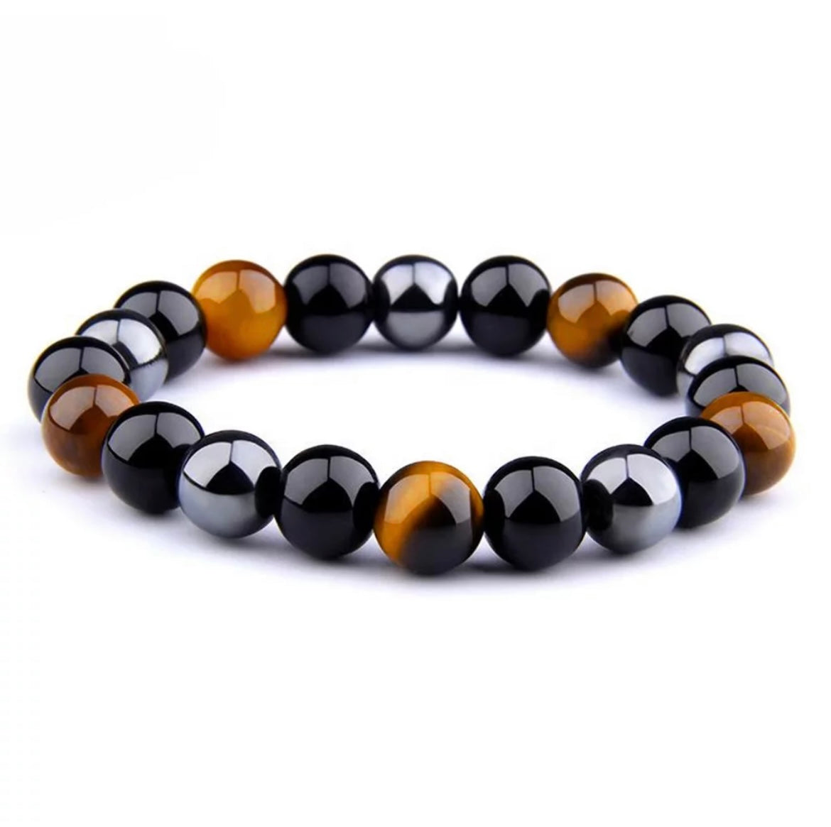 Black Obsidian Tiger Bracelets set of 3